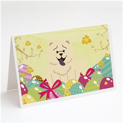 Easter Eggs Chow Chow White Greeting Cards & Envelopes - Pack of 8