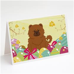 Easter Eggs Chow Chow Red Greeting Cards & Envelopes - Pack of 8