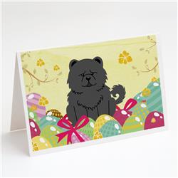 Easter Eggs Chow Chow Black Greeting Cards & Envelopes - Pack of 8
