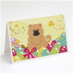 Easter Eggs Chow Chow Cream Greeting Cards & Envelopes - Pack of 8