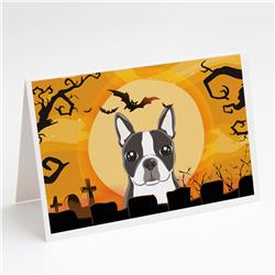Halloween Boston Terrier Greeting Cards & Envelopes - Pack of 8