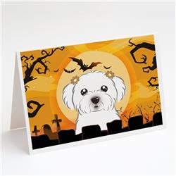 Halloween Maltese Greeting Cards & Envelopes - Pack of 8