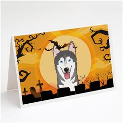 Halloween Alaskan Malamute Greeting Cards & Envelopes - Pack of 8
