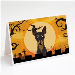 Halloween Min Pin Greeting Cards & Envelopes - Pack of 8