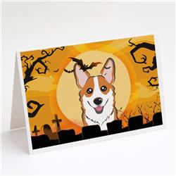 Halloween Red Corgi Greeting Cards & Envelopes - Pack of 8