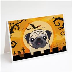 Halloween Fawn Pug Greeting Cards & Envelopes - Pack of 8