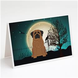 Halloween Scary Mastiff Brindle Greeting Cards & Envelopes - Pack of 8