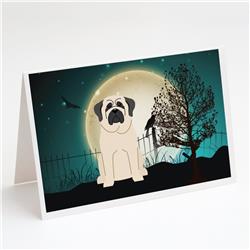 Halloween Scary Mastiff White Greeting Cards & Envelopes - Pack of 8