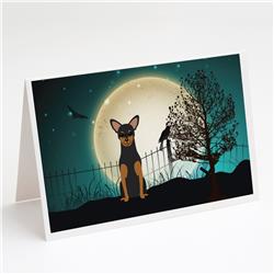 BB2218GCA7P Halloween Scary Manchester Terrier Greeting Cards & Envelopes - Pack of 8