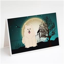 Halloween Scary Samoyed Greeting Cards & Envelopes - Pack of 8