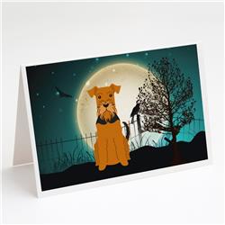 Halloween Scary Airedale Greeting Cards & Envelopes - Pack of 8