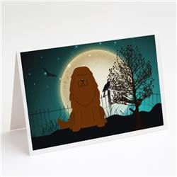 BB2240GCA7P Halloween Scary Caucasian Shepherd Dog Greeting Cards & Envelopes - Pack of 8
