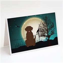 Halloween Scary Chocolate Labrador Greeting Cards & Envelopes - Pack of 8