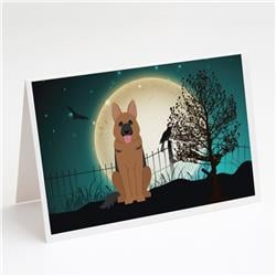 Halloween Scary German Shepherd Greeting Cards & Envelopes - Pack of 8