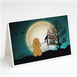 Halloween Scary Poodle Tan Greeting Cards & Envelopes - Pack of 8