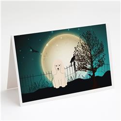 Halloween Scary Poodle White Greeting Cards & Envelopes - Pack of 8