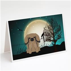 Halloween Scary Pekingese Tan Greeting Cards & Envelopes - Pack of 8