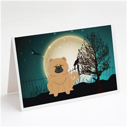 Halloween Scary Chow Chow Cream Greeting Cards & Envelopes - Pack of 8