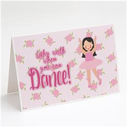 Ballet Long Dark Hair Greeting Cards & Envelopes - Pack of 8