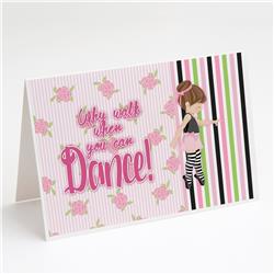 Ballet Dance Stripes Brunette Greeting Cards & Envelopes - Pack of 8