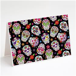 Day of the Dead Black Greeting Cards & Envelopes - Pack of 8