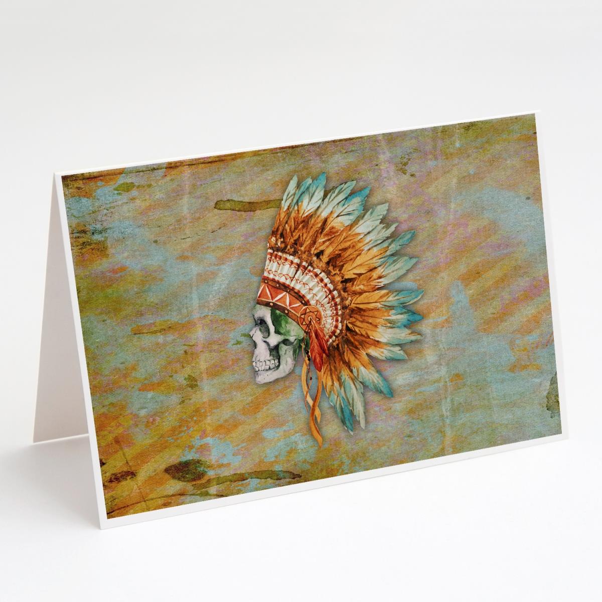 Day of the Dead Indian Skull Greeting Cards & Envelopes - Pack of 8