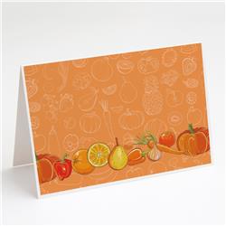 Fruits & Vegetables in Orange Greeting Cards & Envelopes - Pack of 8