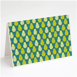 Pears on Green Greeting Cards & Envelopes - Pack of 8