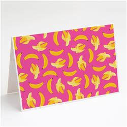 Bananas on Pink Greeting Cards & Envelopes - Pack of 8