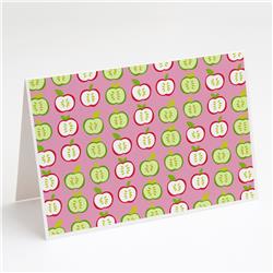 Apples on Pink Greeting Cards & Envelopes - Pack of 8