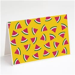 Watermelon on Yellow Greeting Cards & Envelopes - Pack of 8