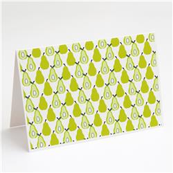 Pears on White Greeting Cards & Envelopes - Pack of 8