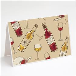 Red & White Wine Greeting Cards & Envelopes - Pack of 8