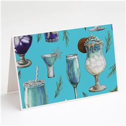 Drinks & Cocktails Blue Greeting Cards & Envelopes - Pack of 8