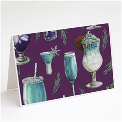 Drinks & Cocktails Purple Greeting Cards & Envelopes - Pack of 8