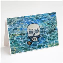 Skeleton Skull Pirate Greeting Cards & Envelopes - Pack of 8