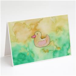 Rubber Duckie Watercolor Greeting Cards & Envelopes - Pack of 8