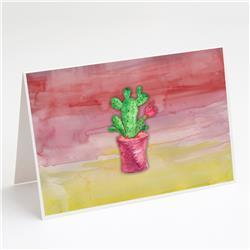 Flowering Cactus Watercolor Greeting Cards & Envelopes - Pack of 8
