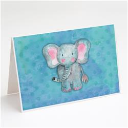 Blue Elepant Watercolor Greeting Cards & Envelopes - Pack of 8