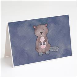 Beaver Watercolor Greeting Cards & Envelopes - Pack of 8