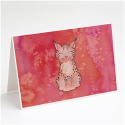 Lynx Watercolor Greeting Cards & Envelopes - Pack of 8