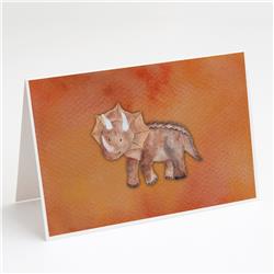 Triceratops Watercolor Greeting Cards & Envelopes - Pack of 8
