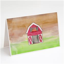 Barn Watercolor Greeting Cards & Envelopes - Pack of 8