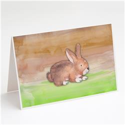 Rabbit Watercolor Greeting Cards & Envelopes - Pack of 8