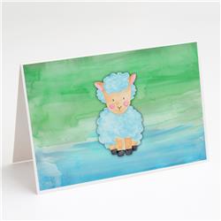 Sheep Lamb Watercolor Greeting Cards & Envelopes - Pack of 8
