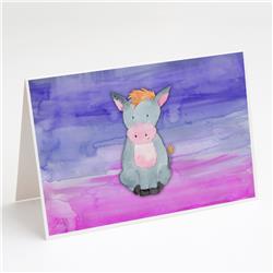 Donkey Watercolor Greeting Cards & Envelopes - Pack of 8