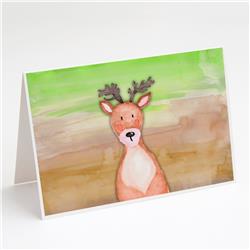 Deer Watercolor Greeting Cards & Envelopes - Pack of 8