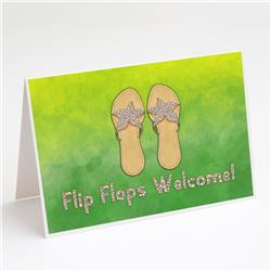 Flip Flops Welcome Greeting Cards & Envelopes - Pack of 8