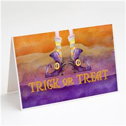 Halloween Trick Witches Feet Greeting Cards & Envelopes - Pack of 8