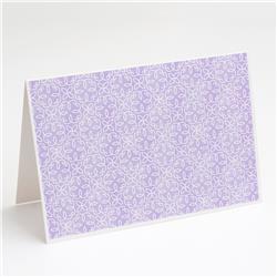 BB7494GCA7P Gemoetric Circles on Purple Watercolor Greeting Cards & Envelopes - Pack of 8